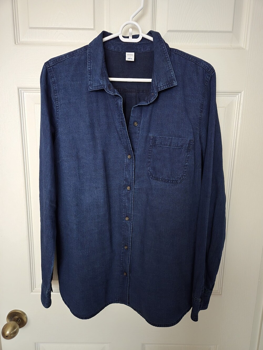 Old Navy Indigo Denim-Style Button Down Shirt